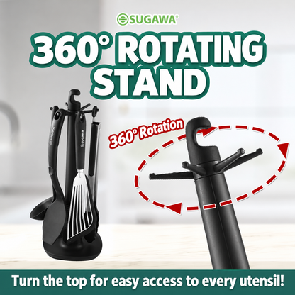360 degree rotating utensil storage stand